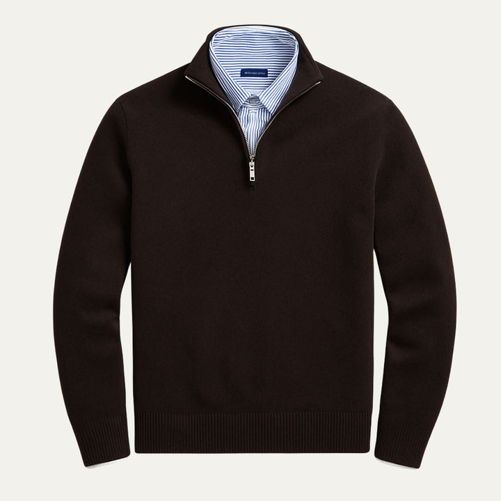 Corentin | Fine Cotton Quarter Zip Knit