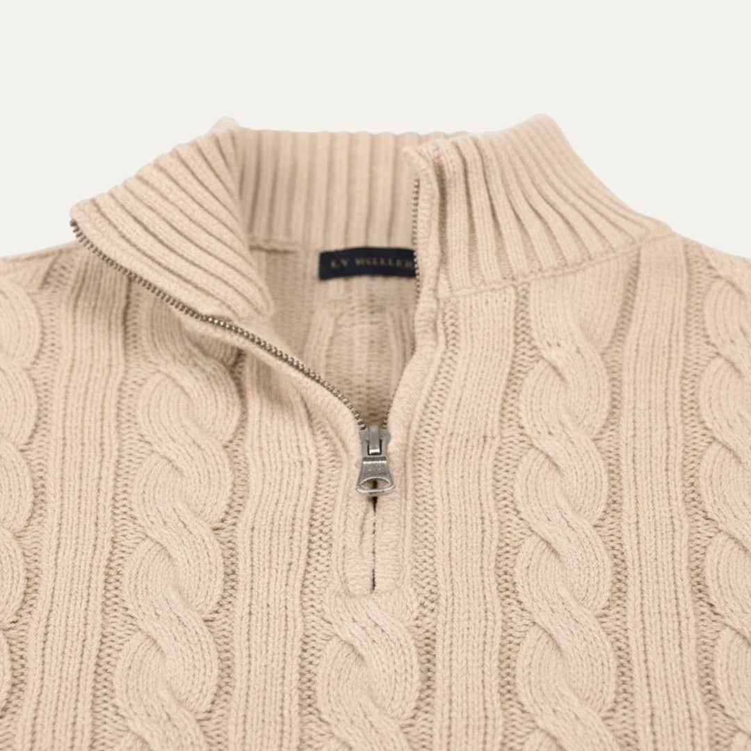 Laurier | Merino Cable Front Half Zip