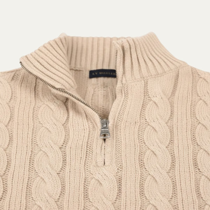 Laurier | Merino Cable Front Half Zip