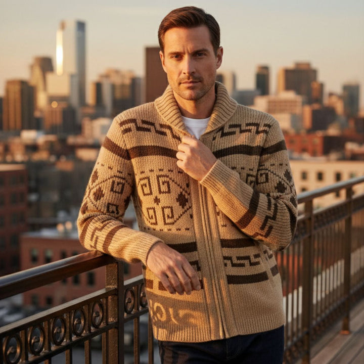Mederic | Zip Shawl Collar Cardigan