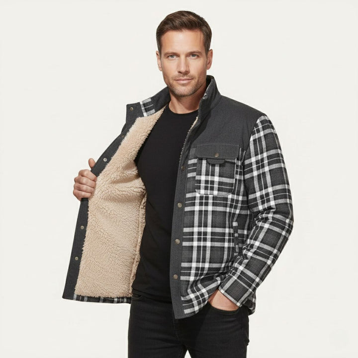 Honore | Plush Lined Plaid Shirt Jacket