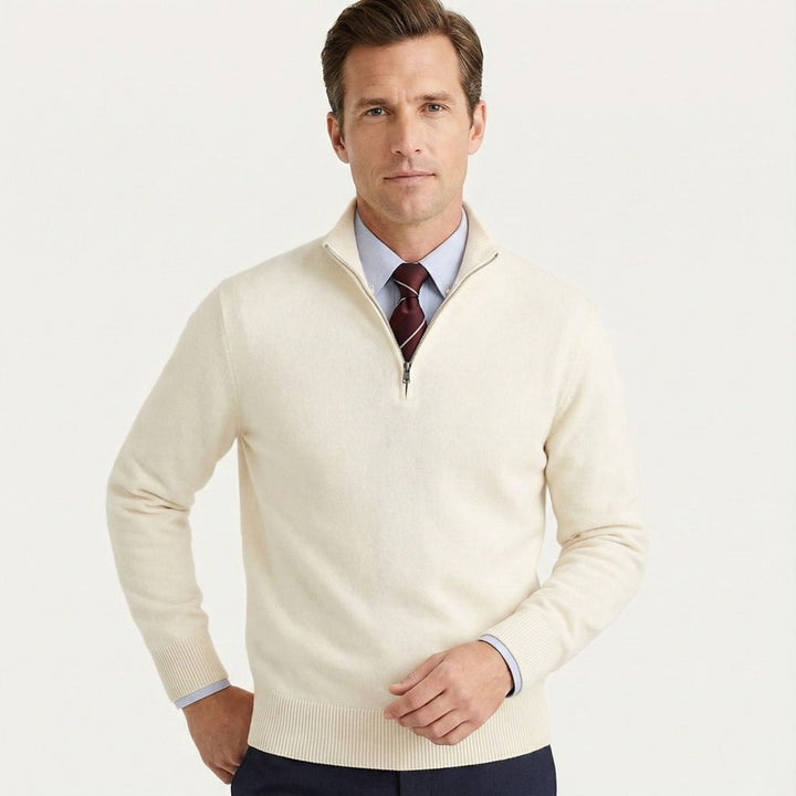 Corentin | Fine Cotton Quarter Zip Knit