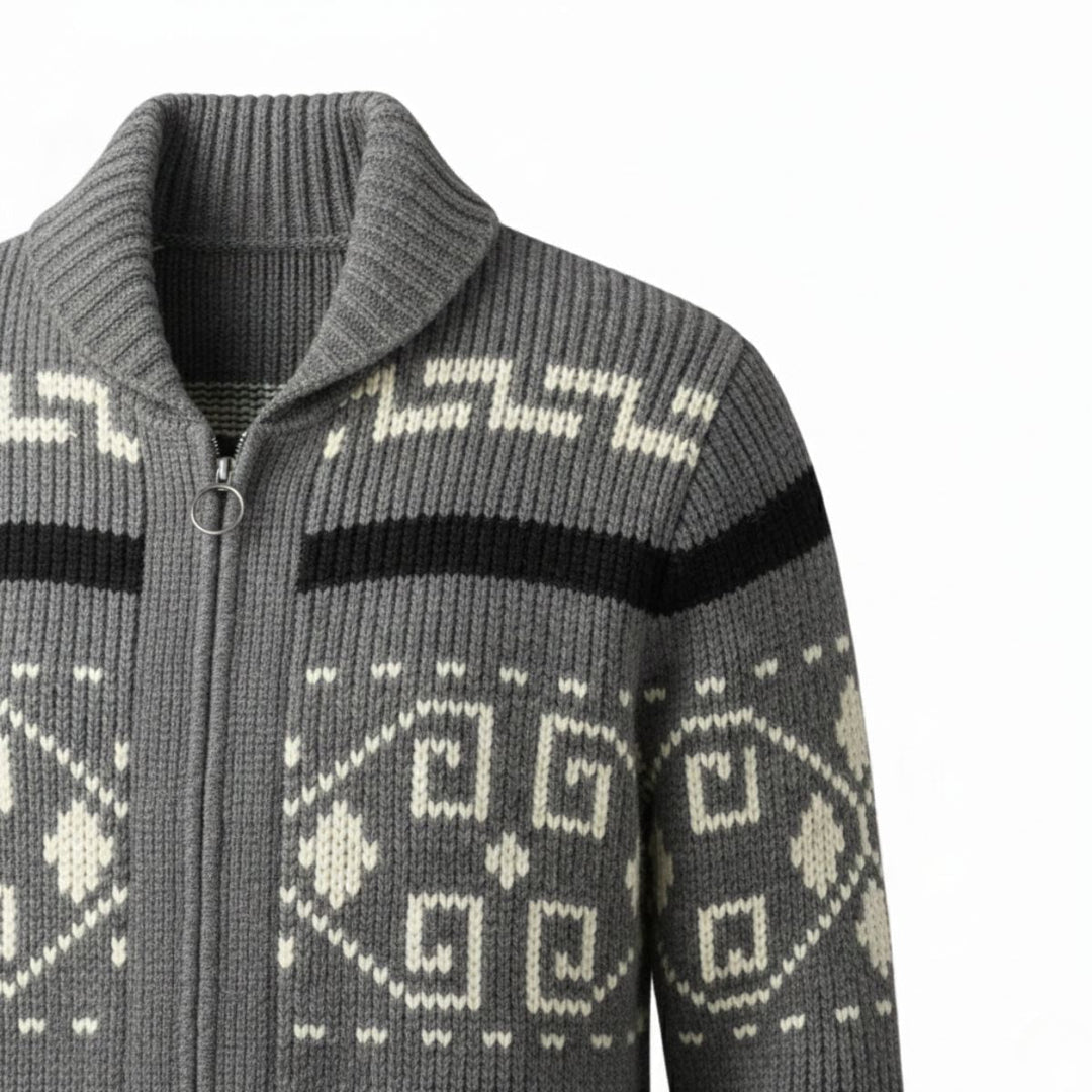Mederic | Zip Shawl Collar Cardigan