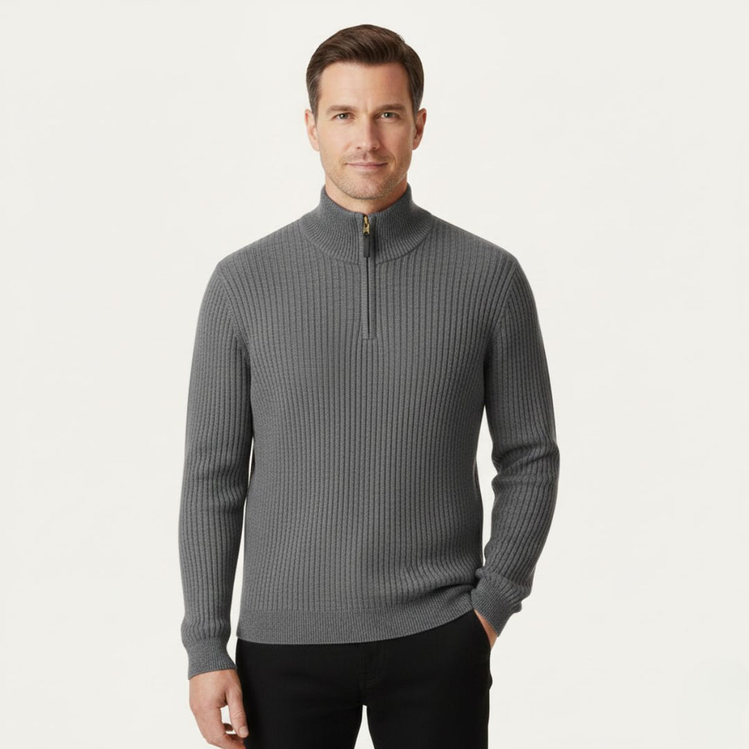 Cesaire | 100% Cotton Cable Quarter Zip