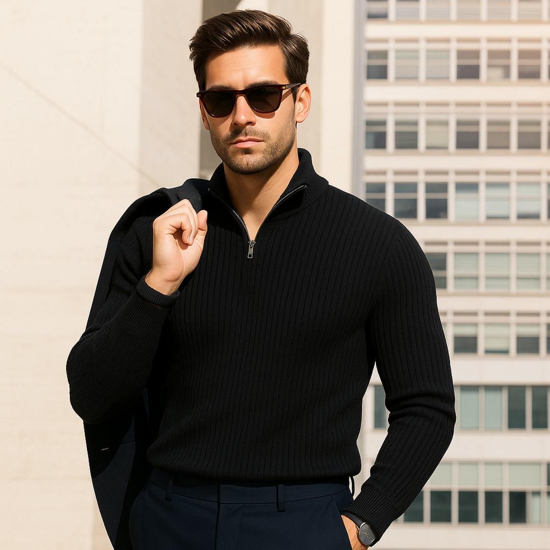 Magella | Ribbed Merino Quarter Zip