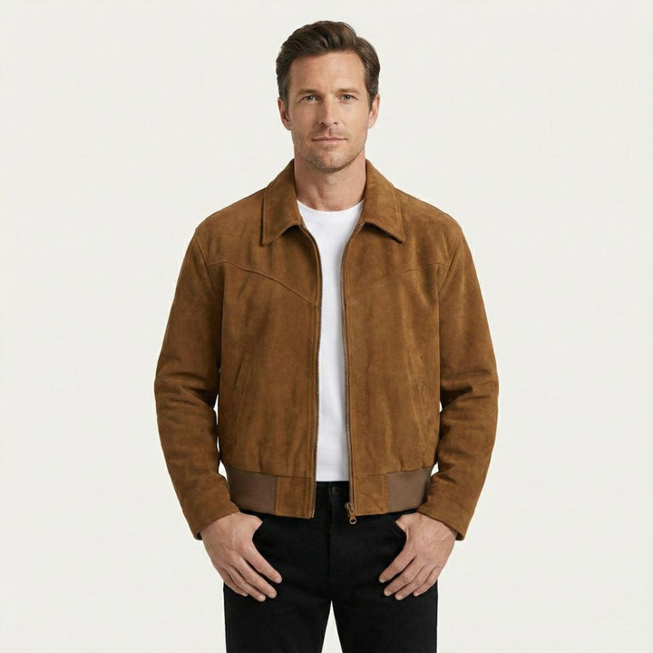 Odilon | Suede Leather Bomber Jacket