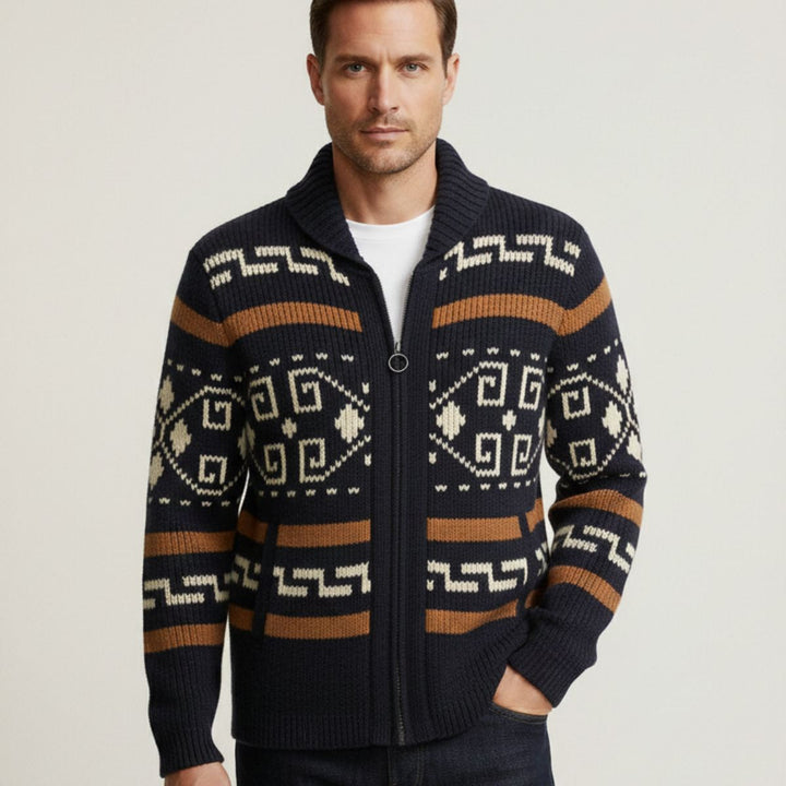 Mederic | Zip Shawl Collar Cardigan
