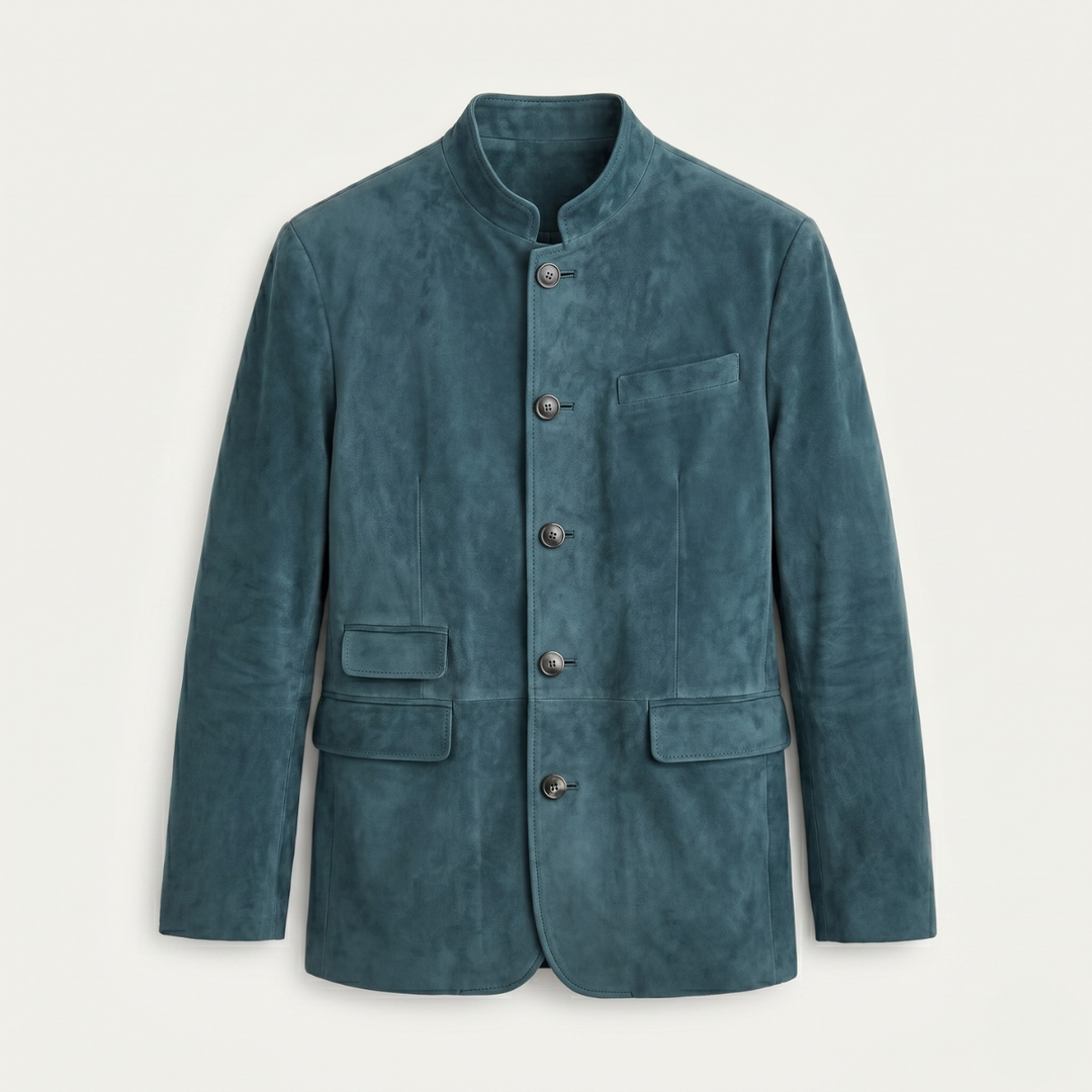 Rene | Suede Stand Collar Blazer
