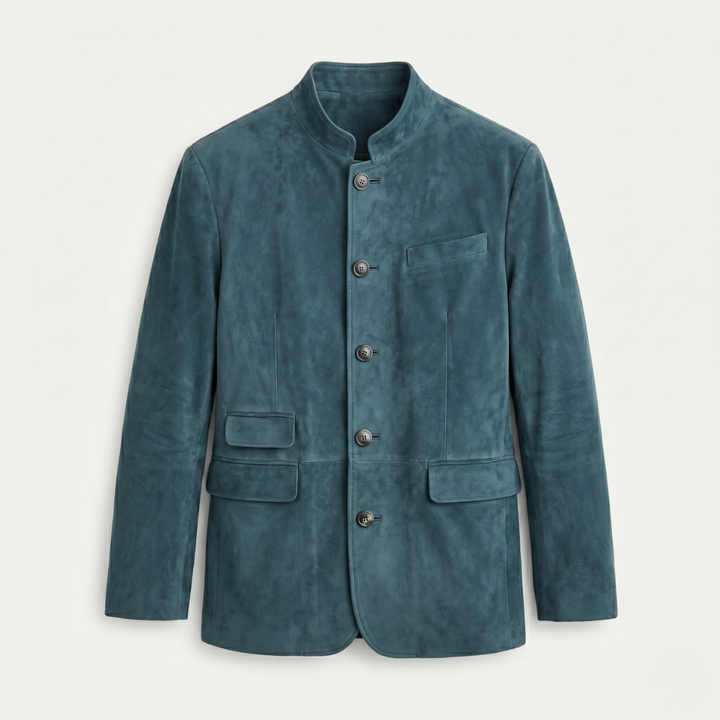 Rene | Suede Stand Collar Blazer