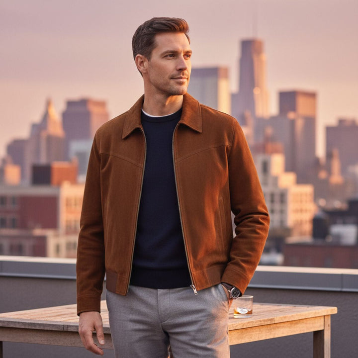 Odilon | Suede Leather Bomber Jacket