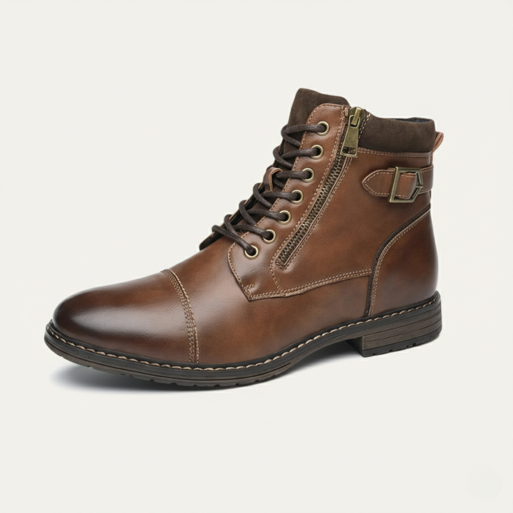 Achille | Cap Toe Leather Ankle Boot