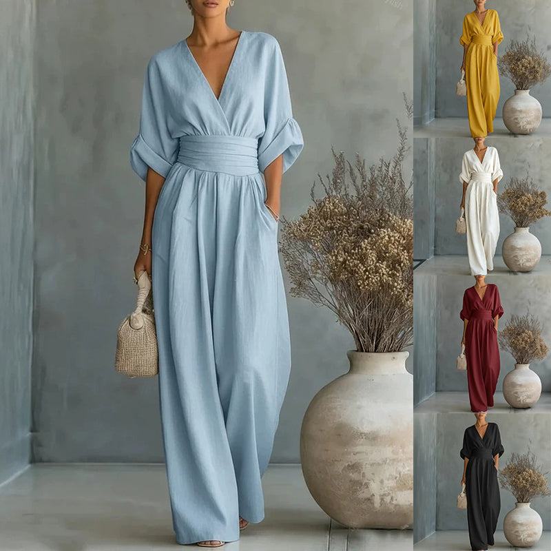 Felicite | Wide Leg Linen Jumpsuit
