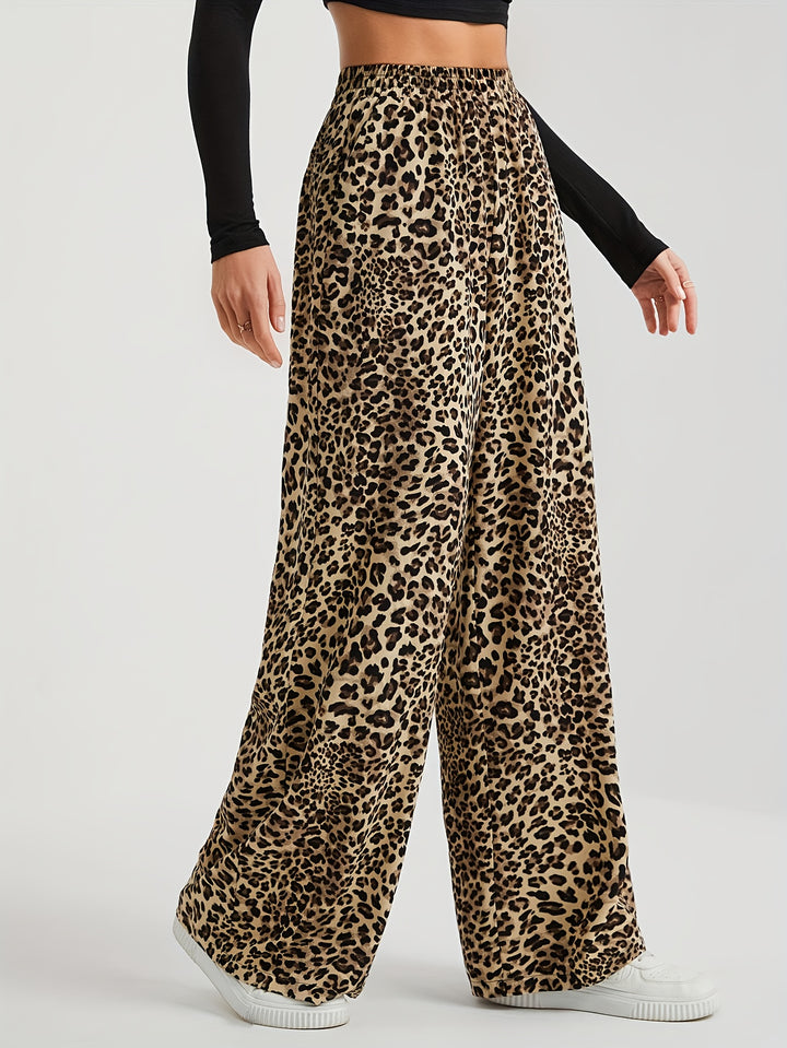 Rosita | Small Leopard Print Wide Leg Pants