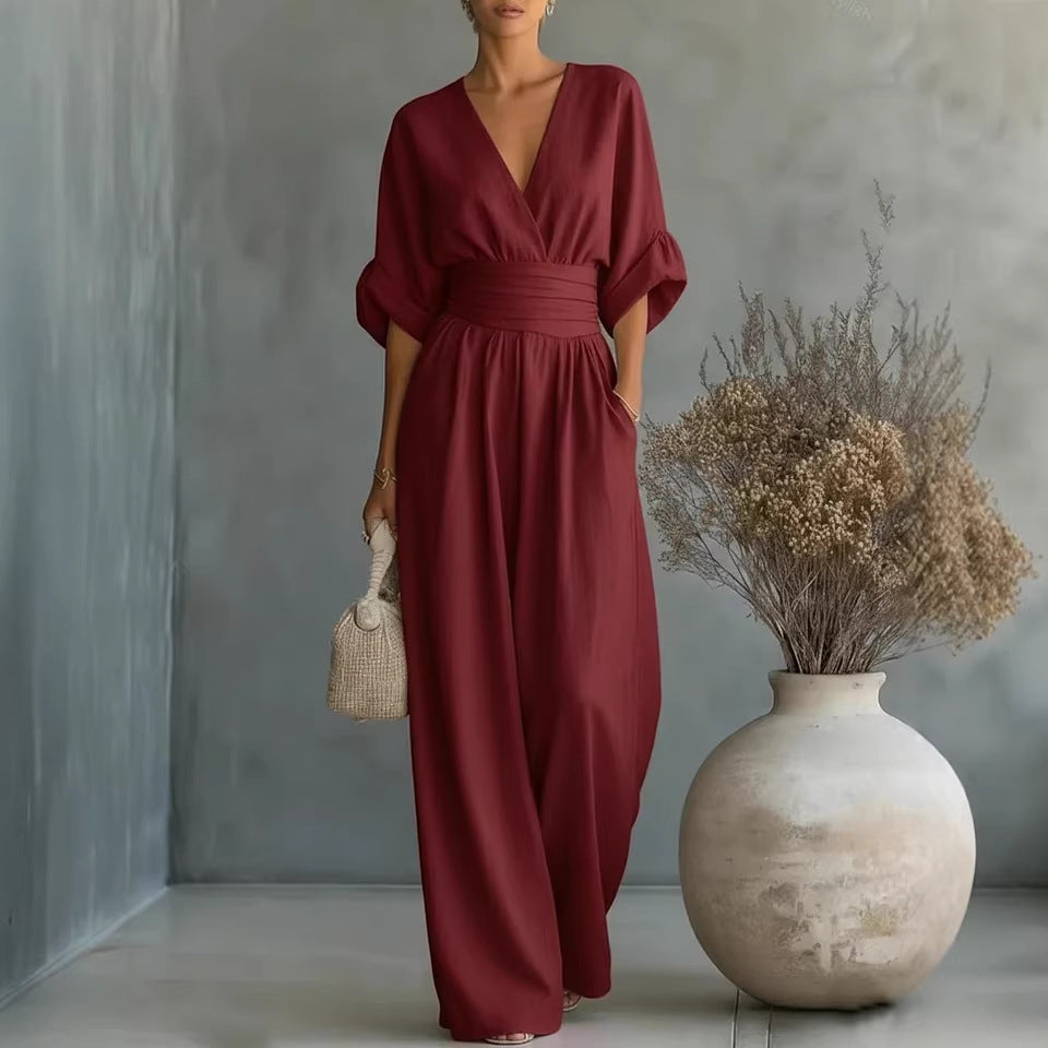 Felicite | Wide Leg Linen Jumpsuit