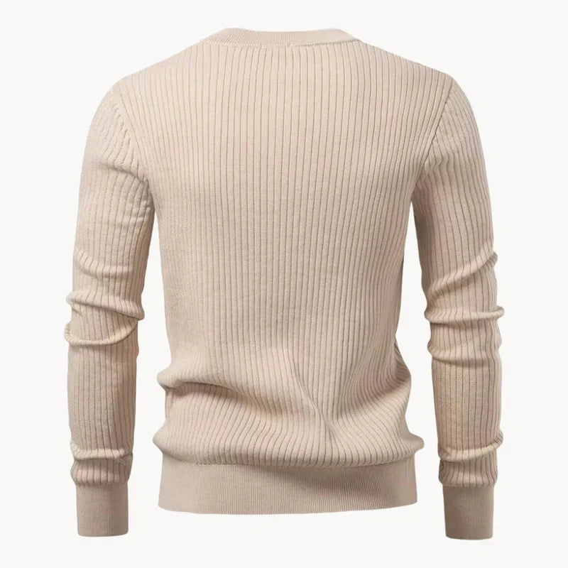 Mathieu | Ribbed Wool Henley Knit