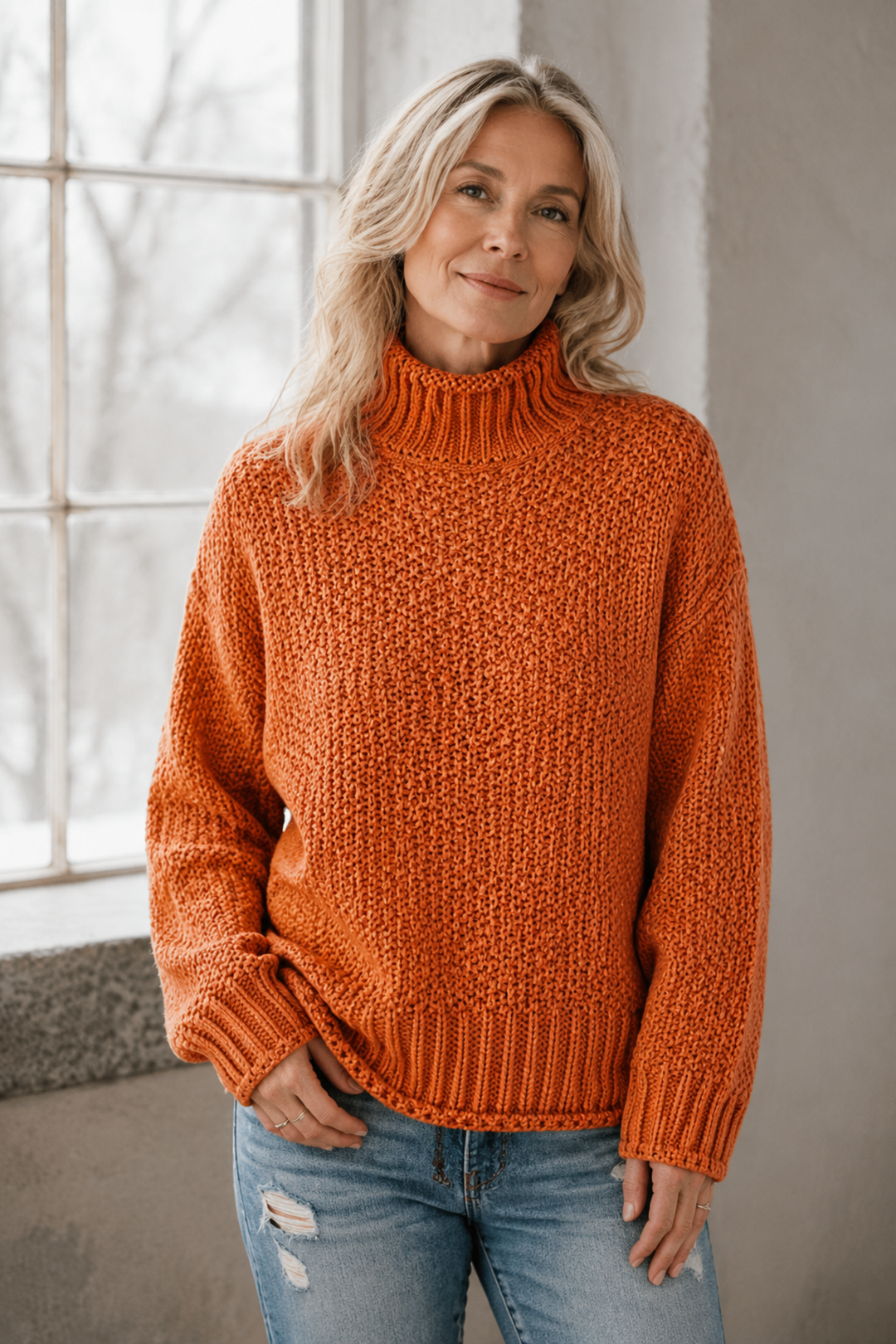 Braelyn | High Neck Pullover editorial product photograph