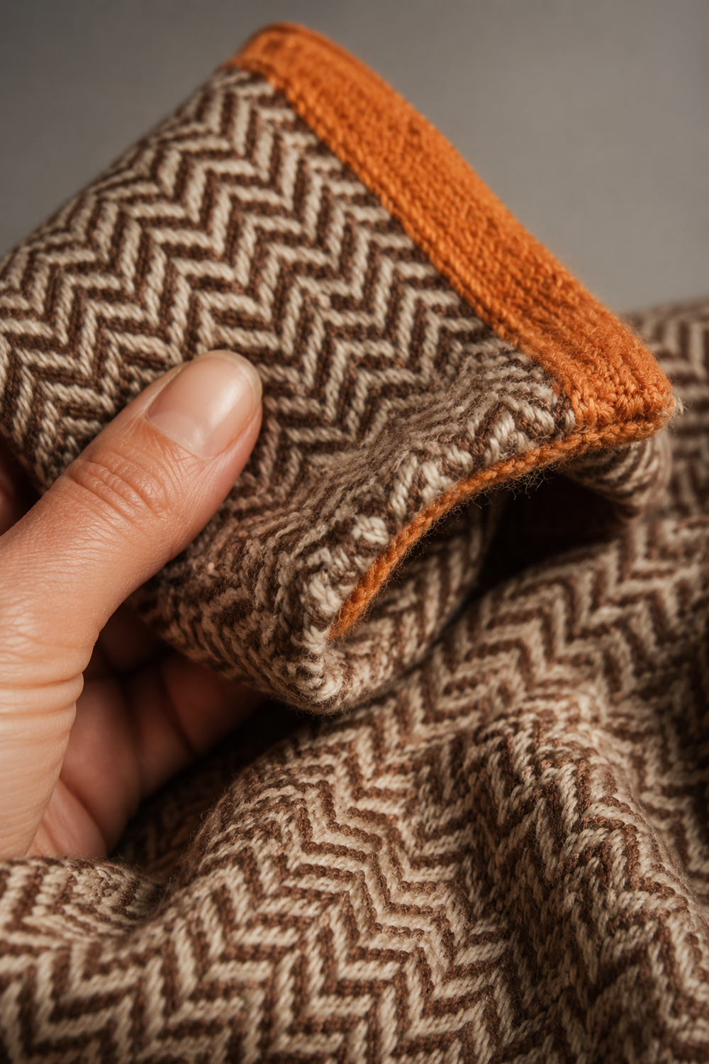 Elara | Turtleneck with Contrasting Stripes fabric texture close-up