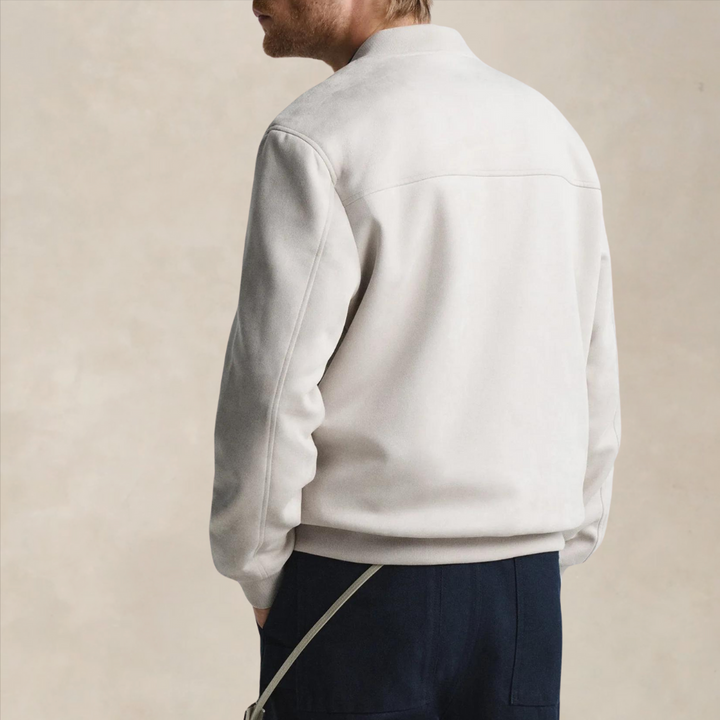 Damien | Brushed Cotton Zip Front Jacket