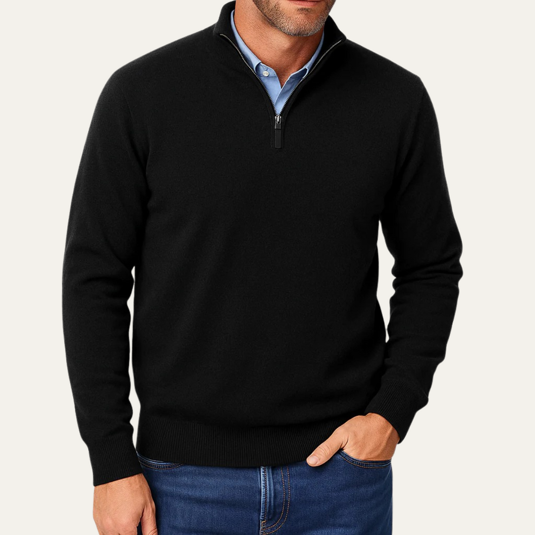 Geoffroy | Fine Gauge Quarter Zip Knit