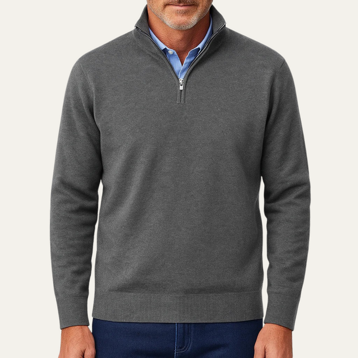Geoffroy | Fine Gauge Quarter Zip Knit