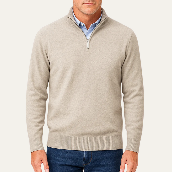 Geoffroy | Fine Gauge Quarter Zip Knit