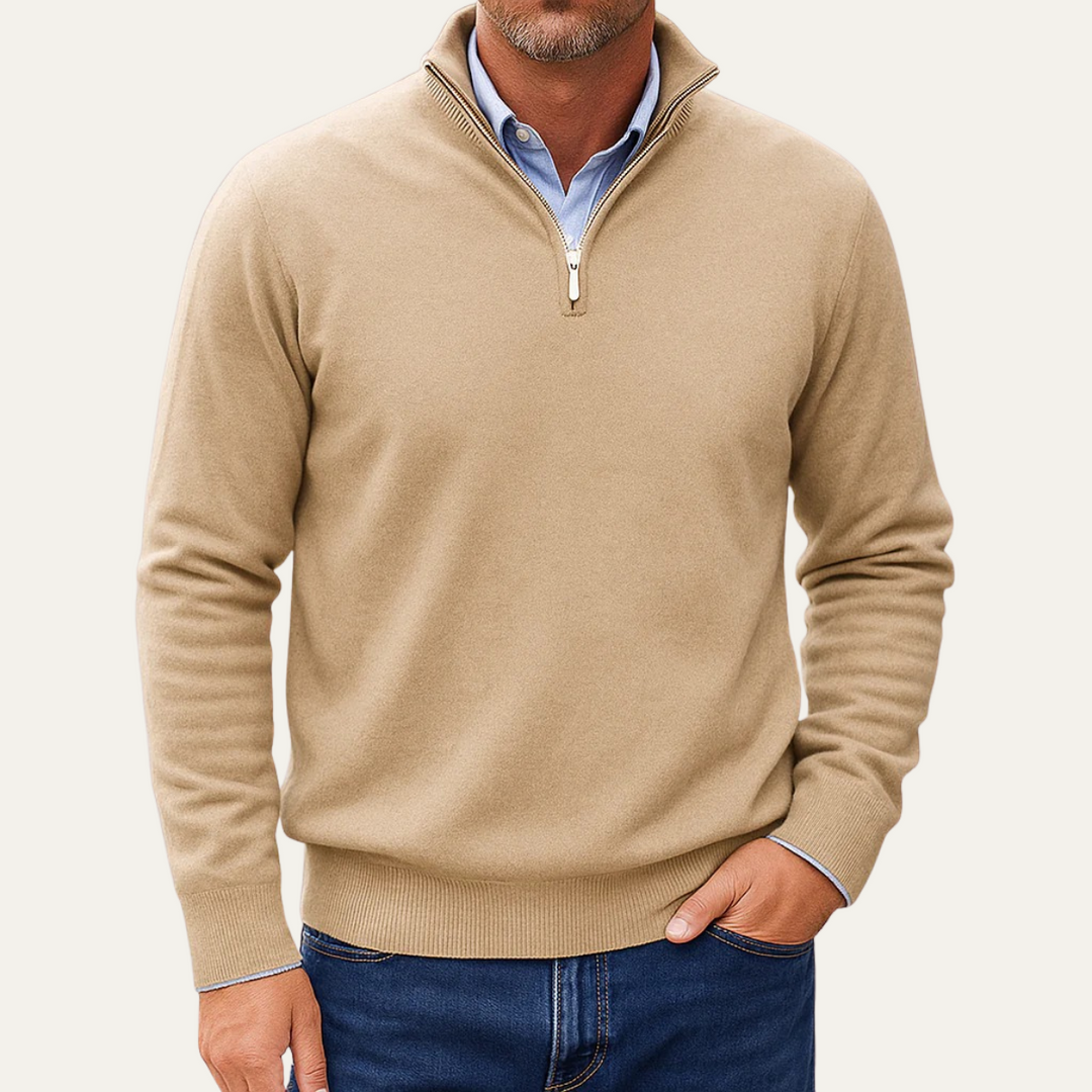 Geoffroy | Fine Gauge Quarter Zip Knit