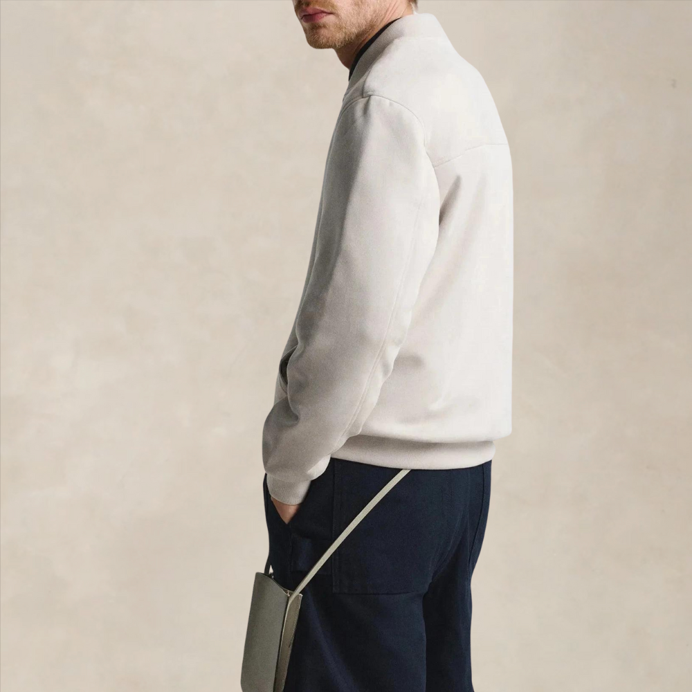 Damien | Brushed Cotton Zip Front Jacket
