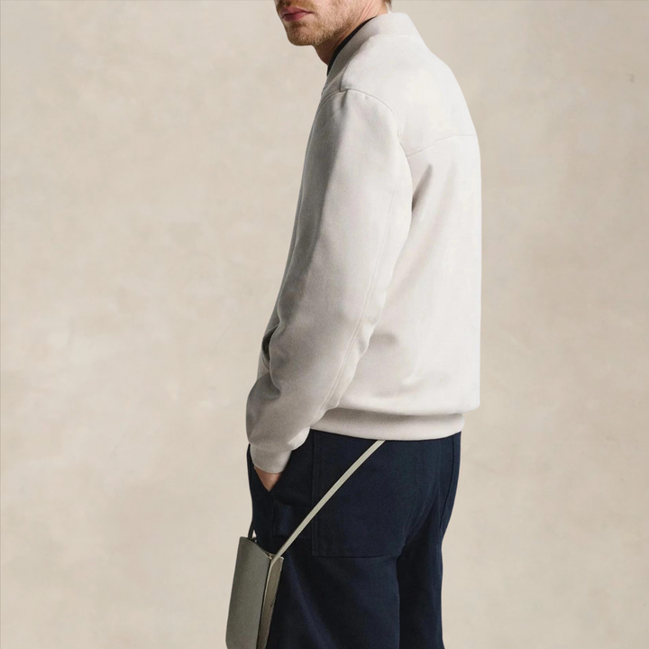 Damien | Brushed Cotton Zip Front Jacket