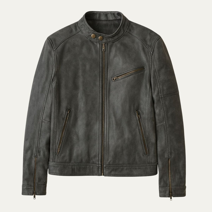Gaspard | Leather Zip Biker Jacket