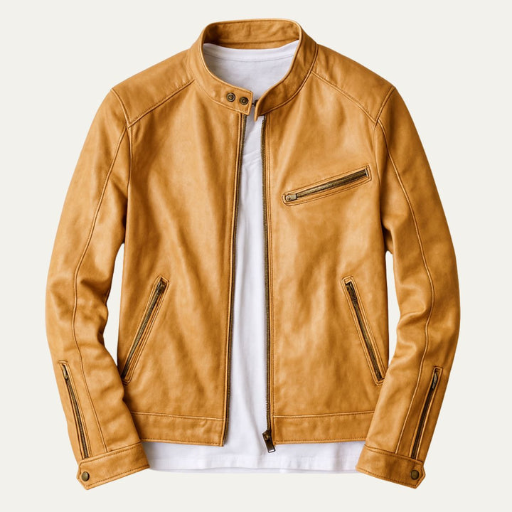 Gaspard | Leather Zip Biker Jacket