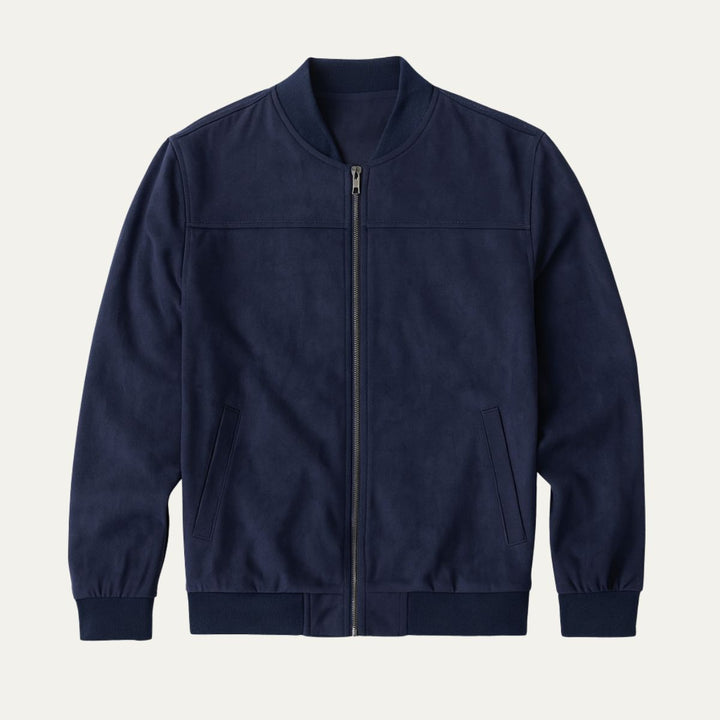 Theophile | Ribbed Cuff Faux Suede Jacket