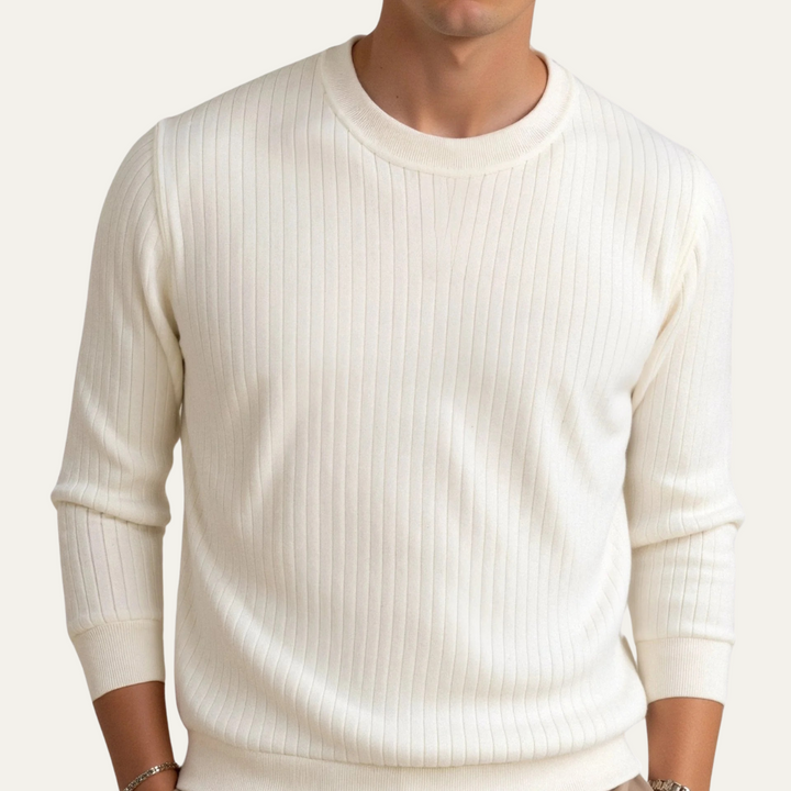Gervais | Dense Ribbed Crew Neck Knit