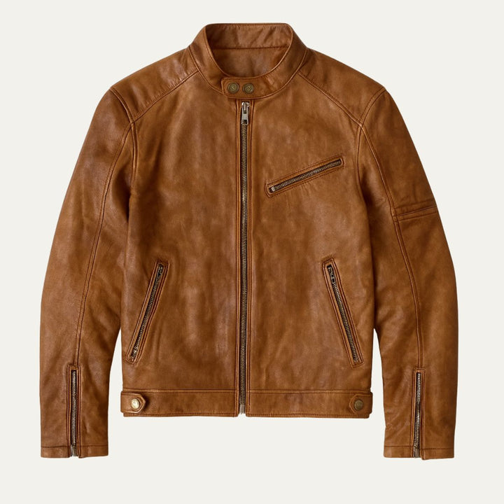 Gaspard | Leather Zip Biker Jacket