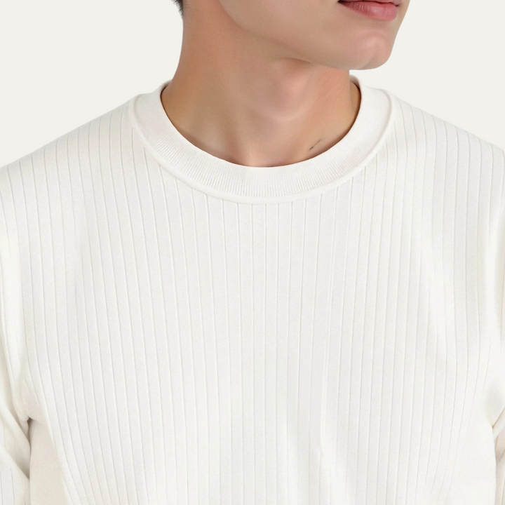 Gervais | Dense Ribbed Crew Neck Knit