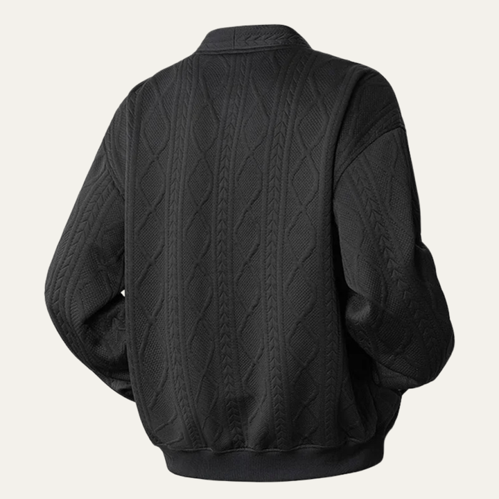 Guillaume | Diamond Cable V Neck Cardigan
