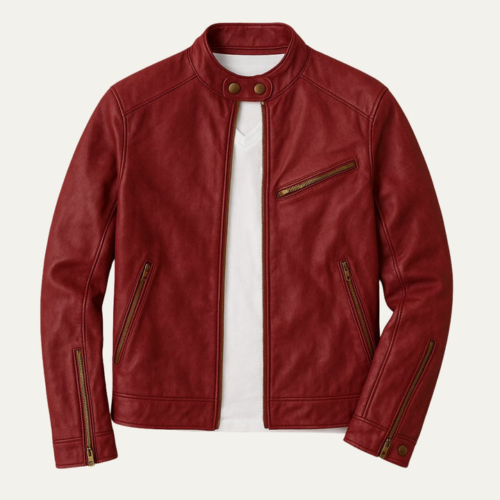 Gaspard | Leather Zip Biker Jacket