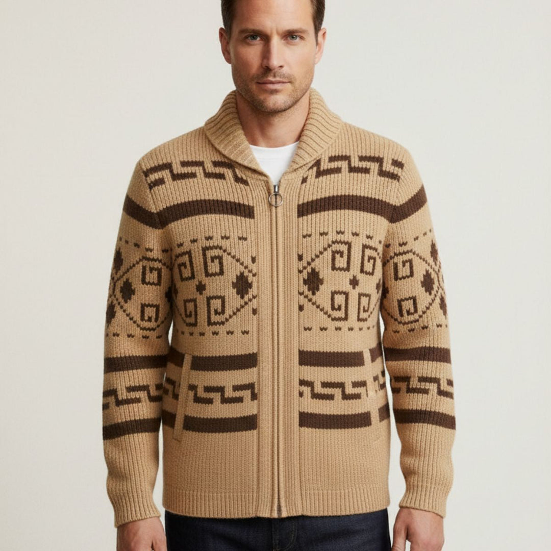 Mederic | Zip Shawl Collar Cardigan