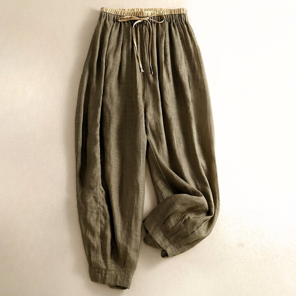 Daphne | 100% Linen Tapered Trousers