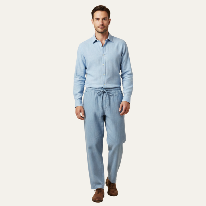 Germain | Cotton Linen Drawstring Trousers