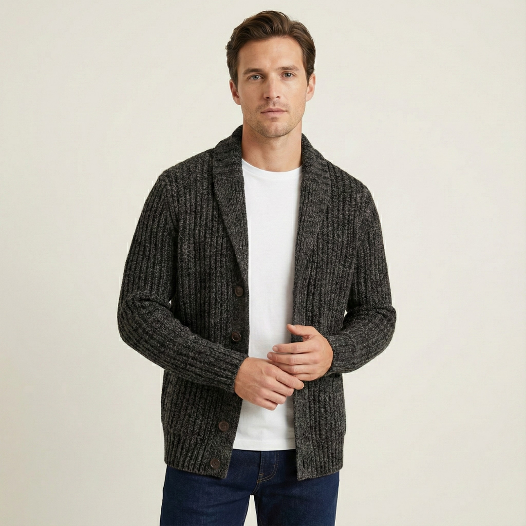 Simeon | Heavy Cable Shawl Cardigan
