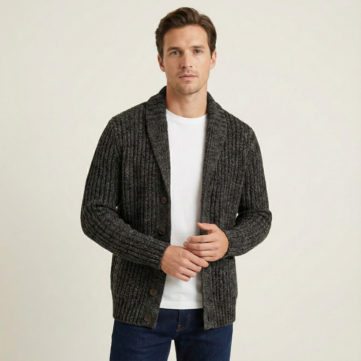 Simeon | Heavy Cable Shawl Cardigan