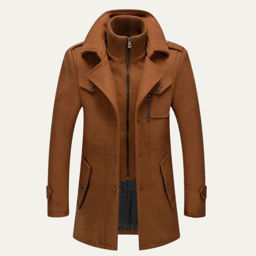 Amedee | Wool Blend Tailored Overcoat