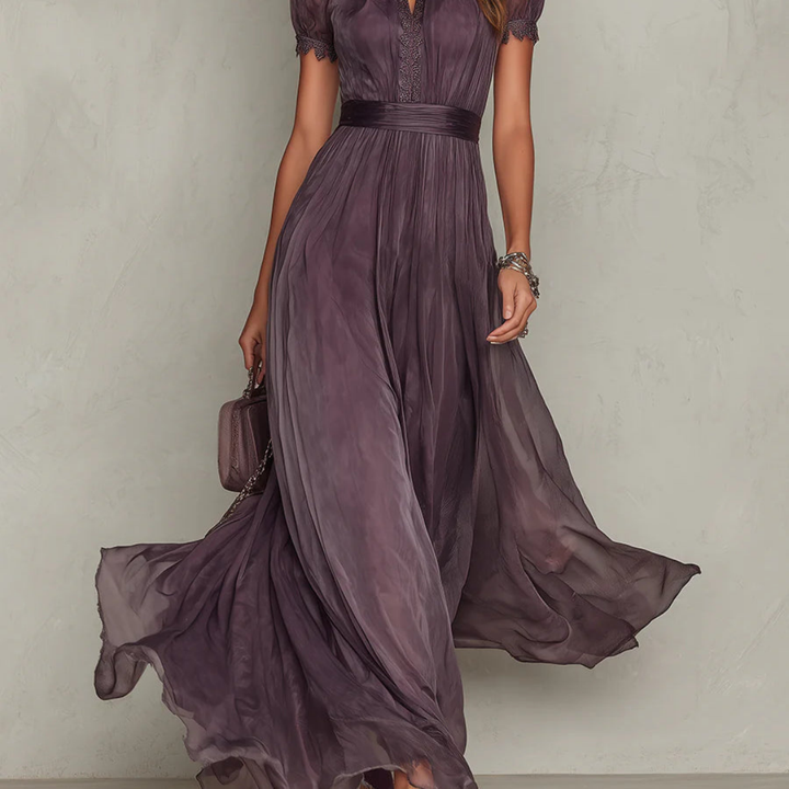 Anicette | Lace Bodice Chiffon Maxi