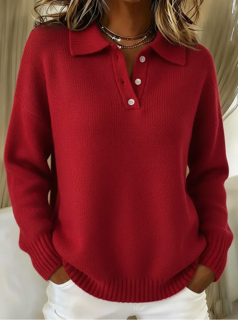Stella | Polo Collar Knit Sweater