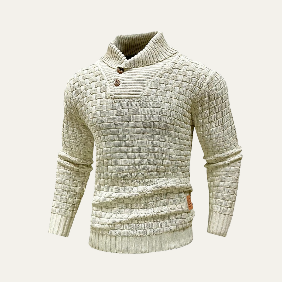 Onil | Buttoned Collar Textured Knit