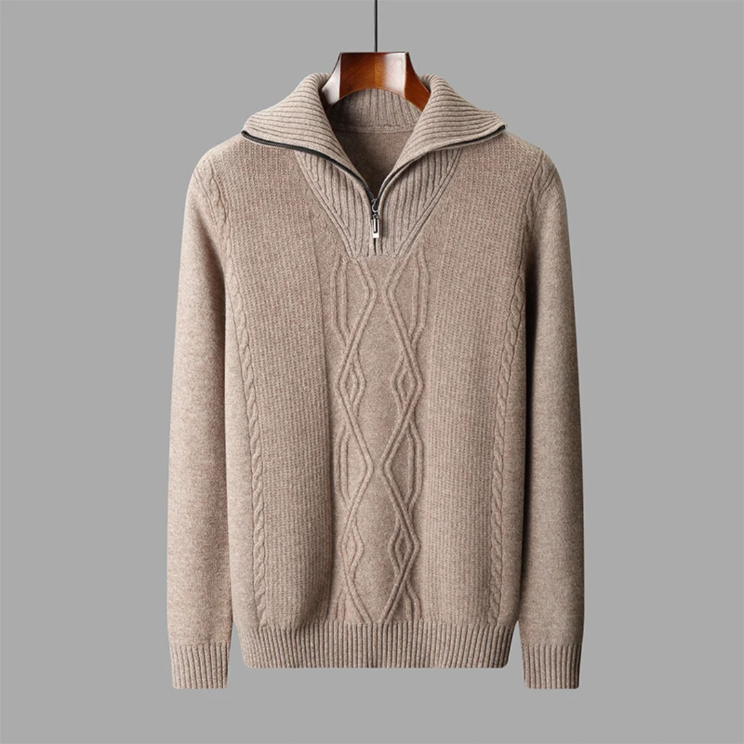 Jean-Baptiste | Cable Knit Half Zip Sweater