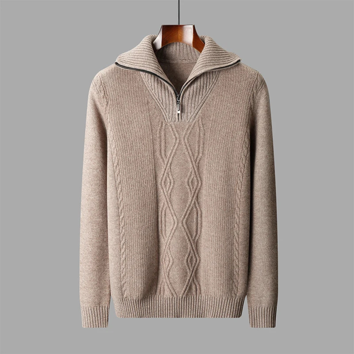 Jean-Baptiste | Cable Knit Half Zip Sweater