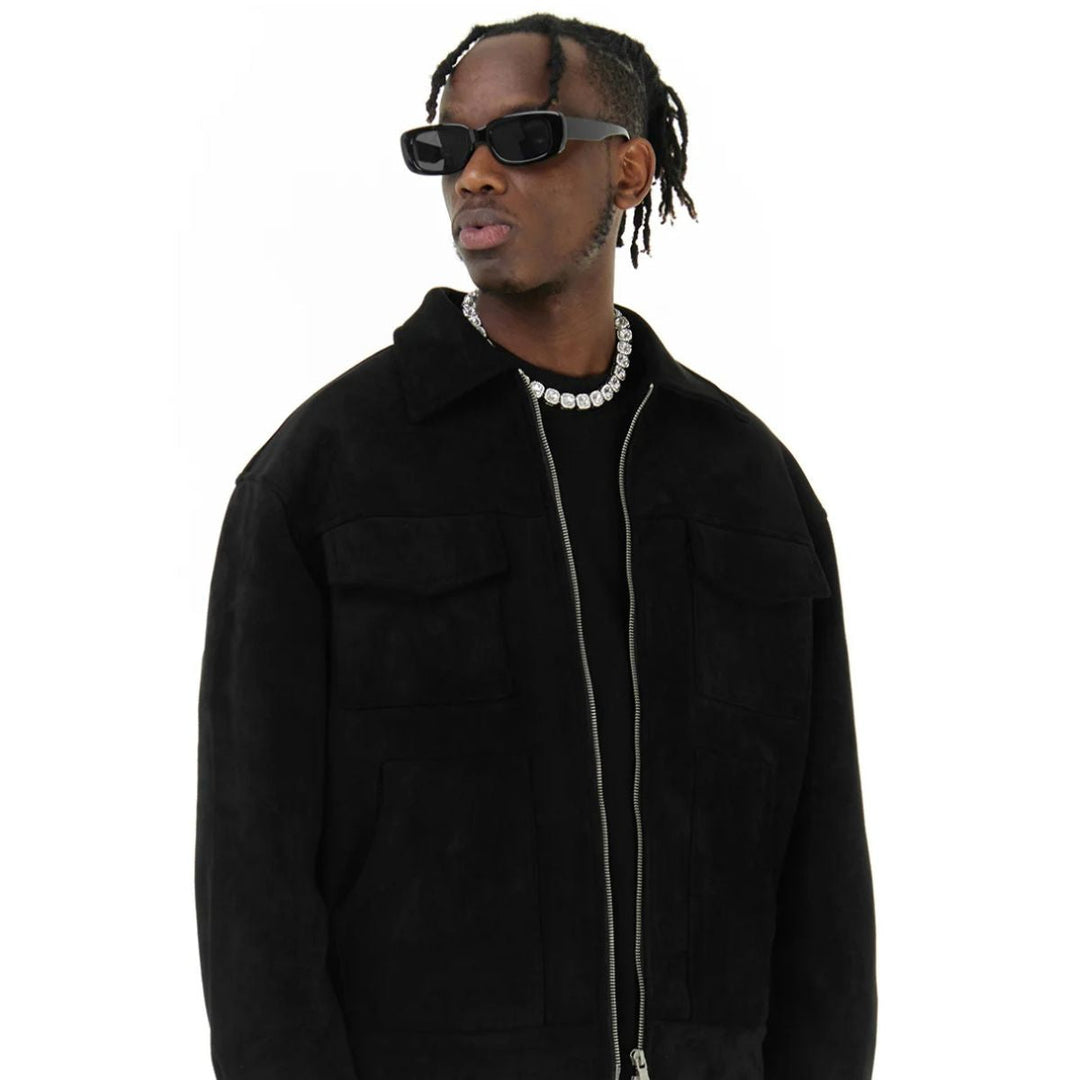 Rosario | Faux Suede Flap Pocket Jacket