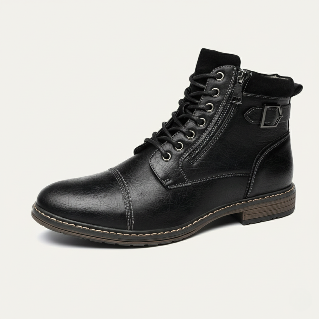 Achille | Cap Toe Leather Ankle Boot