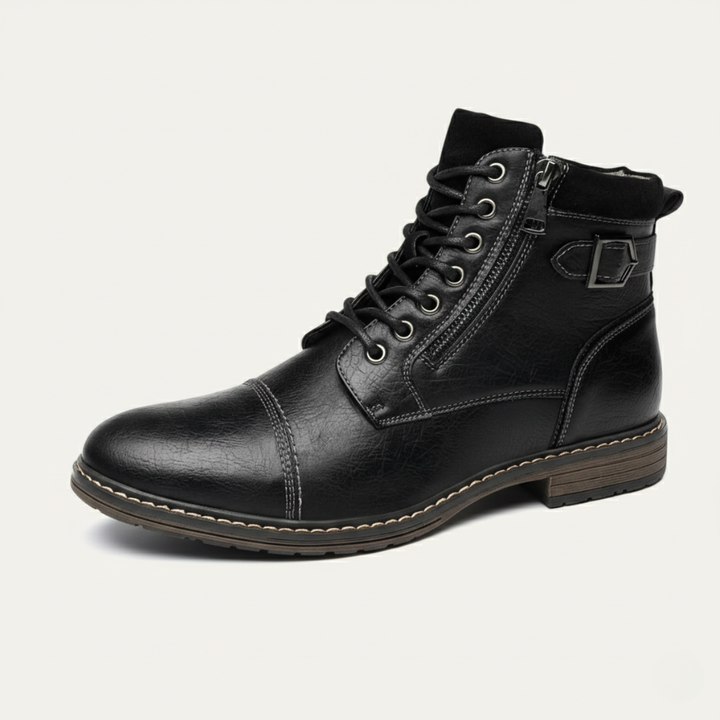 Achille | Cap Toe Leather Ankle Boot